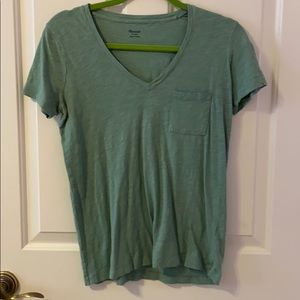 Madewell green vneck